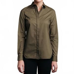 NEW THIRTEEN SEVEN trapezoid shirt in matte olive
